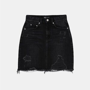 Zara Black Denim Skirt
